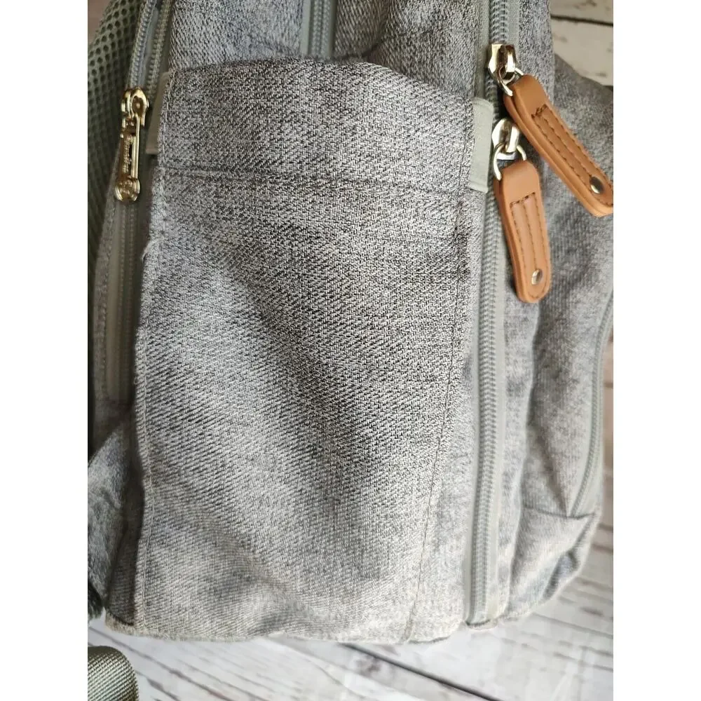 Ruvalino Multifunction Travel Diaper Bag Backpack Back Pack, Brown Gray Grey